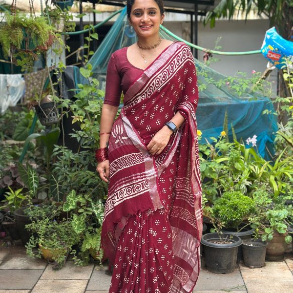 GOURI : LINEN COTTON SAREE